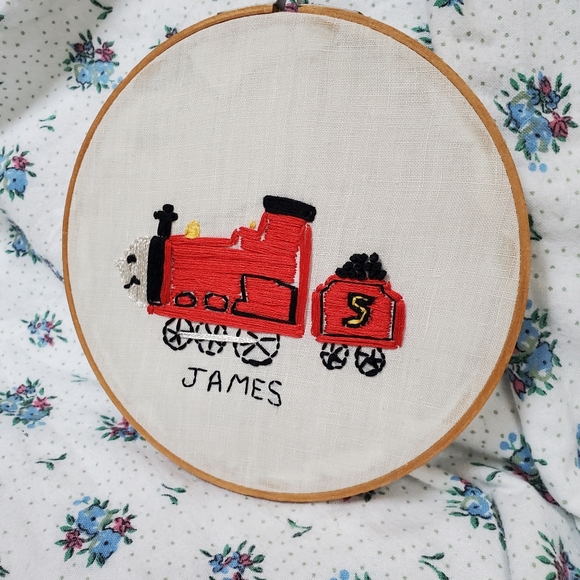 Handmade Thomas the Tank Engine Trains Embroidery Embroidered Hoop Wall Decor - Picture 9 of 12